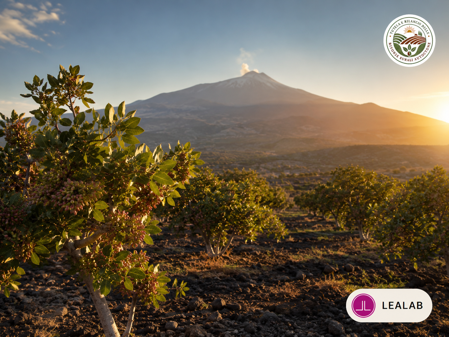 Pistacchieto sul territorio vulcanico di Bronte